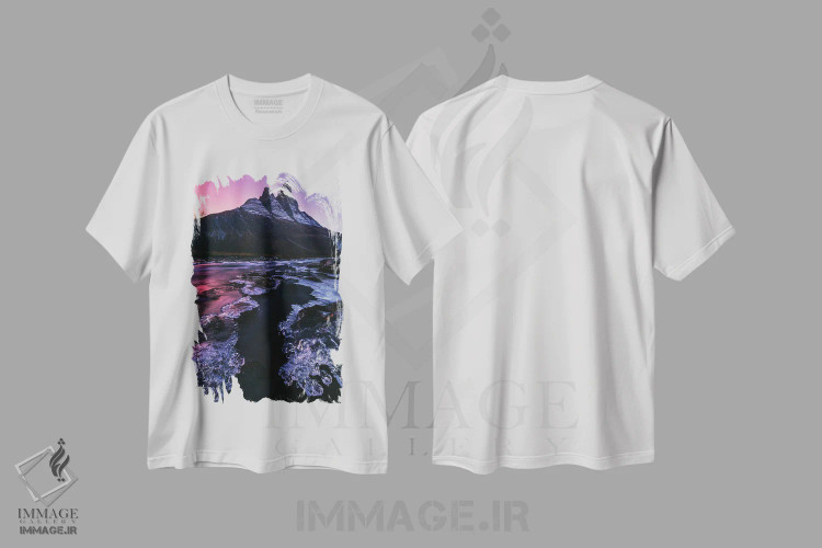 تیشرت سفید طرح دار تلالو قطبی در شمال نروژ، مدیوم اثر دنیل گاستاگر | فروشگاه ایماژ