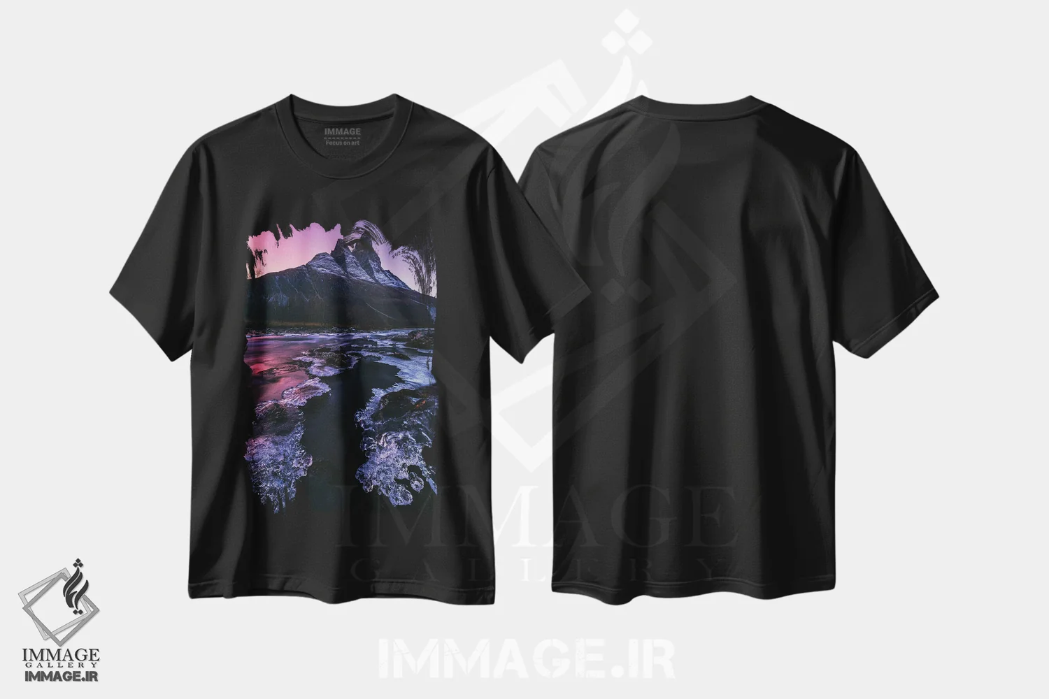 تیشرت مشکی طرح دار تلالو قطبی در شمال نروژ، مدیوم اثر دنیل گاستاگر | immage.ir