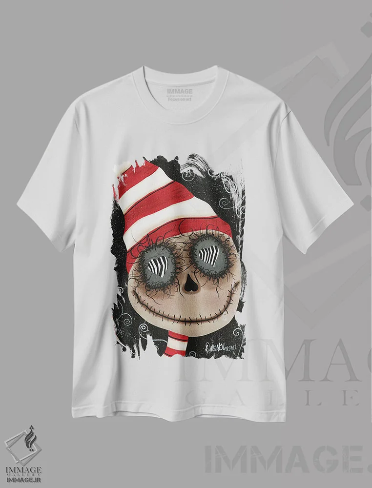 تیشرت سفید طرح دار روزی روزگاری، هنر فاخر معاصر اثر داتی گلیسون | immage.ir
