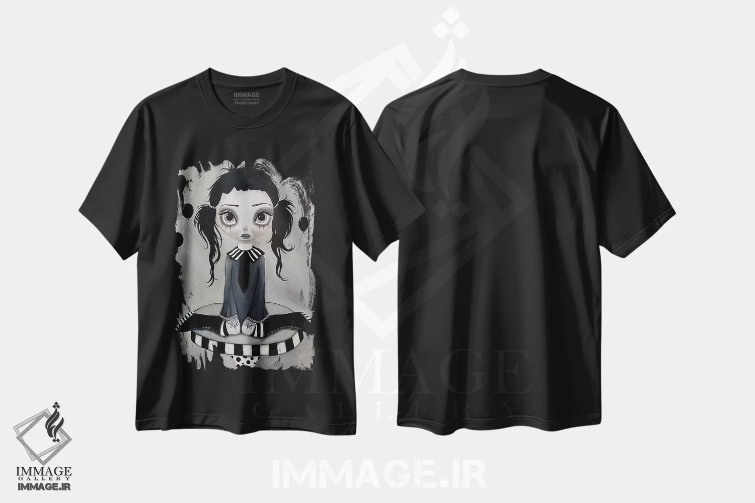 تیشرت مشکی طرح دار ساده و لذیذ ۱، هنر فاخر معاصر اثر داتی گلیسون | immage.ir