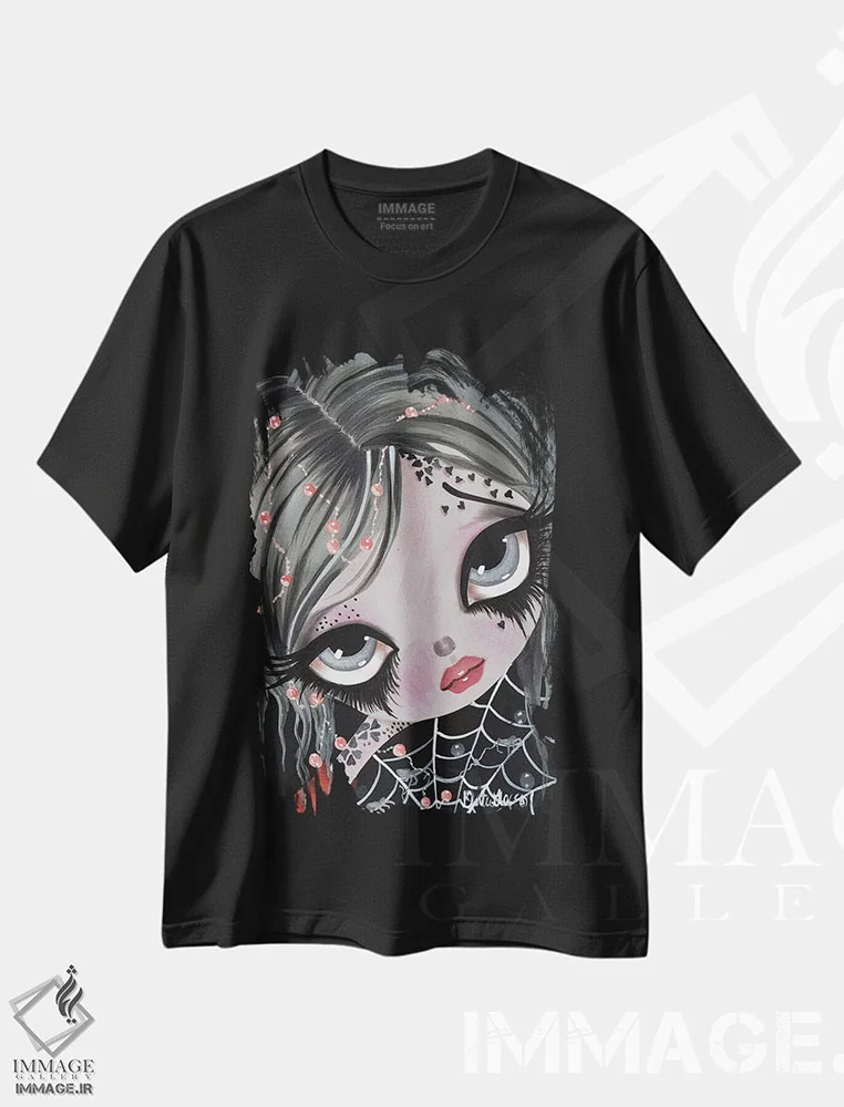 تیشرت مشکی طرح دار وینتر، هنر فاخر معاصر اثر داتی گلیسون | فروشگاه ایماژ