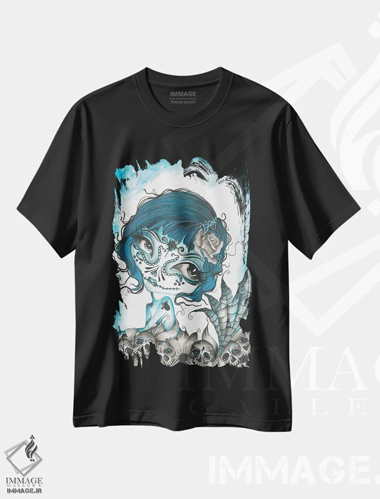 تیشرت مشکی طرح دار آبی...روز مرگان، دکوراسیون جایگزین اثر داتی گلیسون | فروشگاه ایماژ
