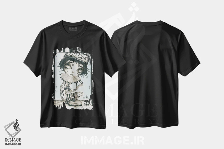 تیشرت مشکی طرح دار انگولی، دکوراسیون جایگزین اثر داتی گلیسون | immage.ir