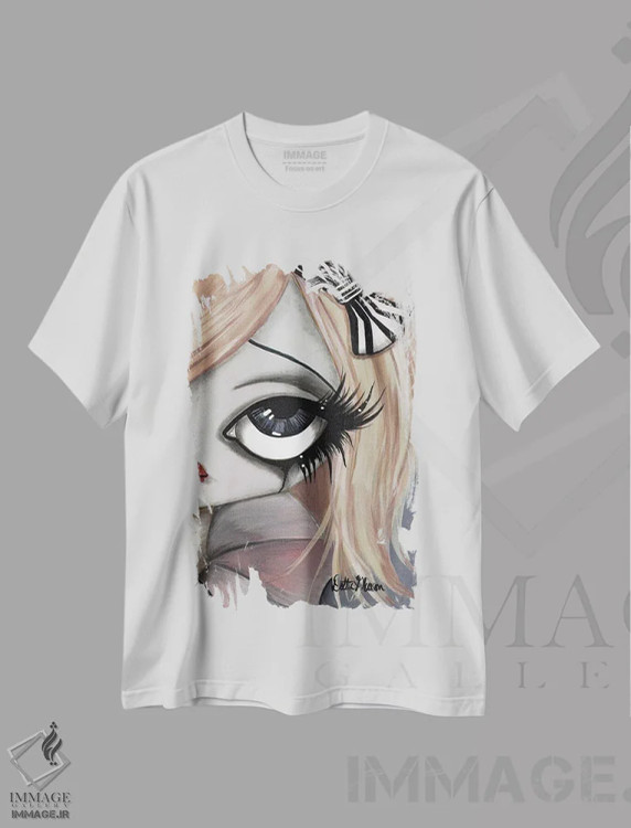 تیشرت سفید طرح دار آملی، هنر فاخر معاصر اثر داتی گلیسون | فروشگاه ایماژ