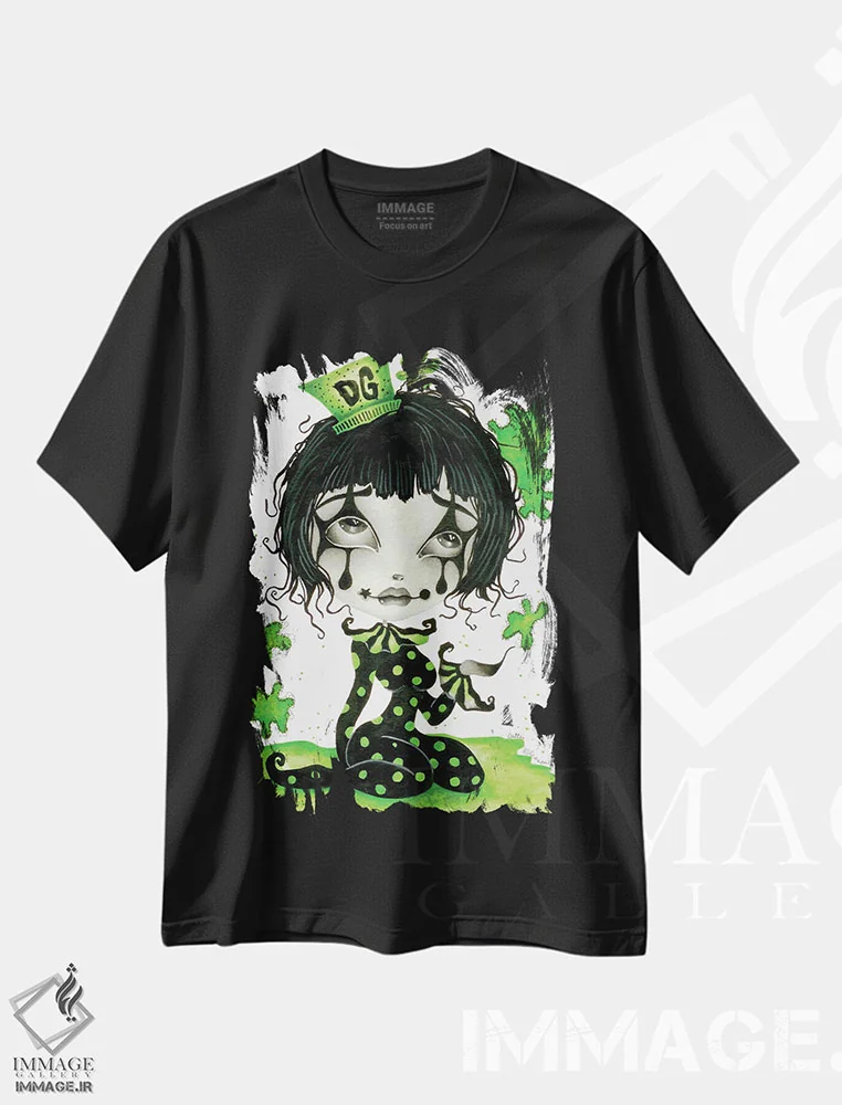 تیشرت مشکی طرح دار نوکس، دکوراسیون جایگزین اثر داتی گلیسون | فروشگاه ایماژ