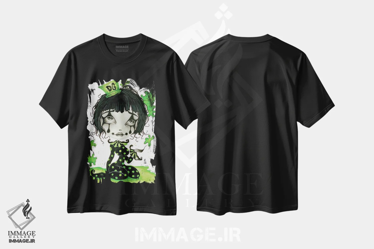 تیشرت مشکی طرح دار نوکس، دکوراسیون جایگزین اثر داتی گلیسون | فروشگاه ایماژ