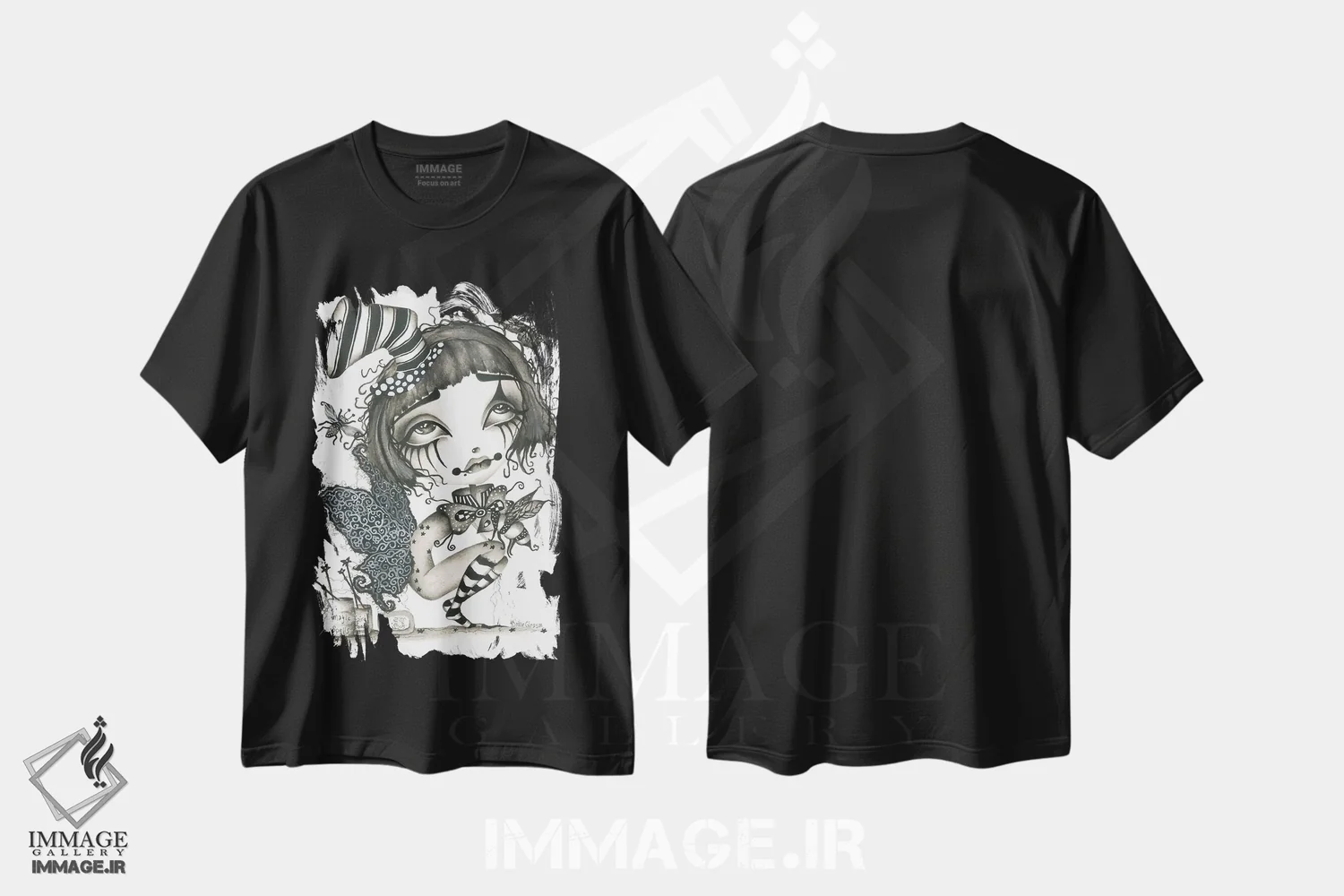 تیشرت مشکی طرح دار سامارا، دکوراسیون جایگزین اثر داتی گلیسون | immage.ir