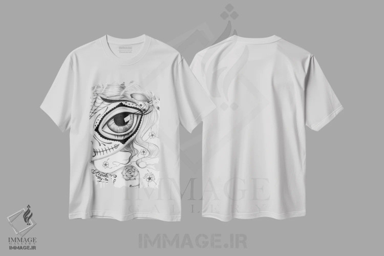 تیشرت سفید طرح دار ای روح من بیدار شو، هنر فاخر معاصر اثر داتی گلیسون | فروشگاه ایماژ
