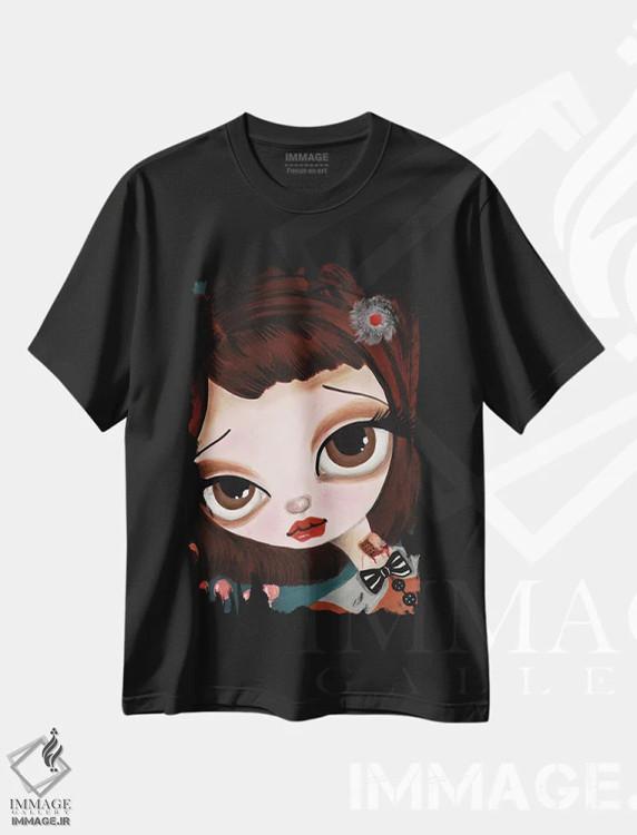 تیشرت مشکی طرح دار بتی، هنر فاخر معاصر اثر داتی گلیسون | فروشگاه ایماژ