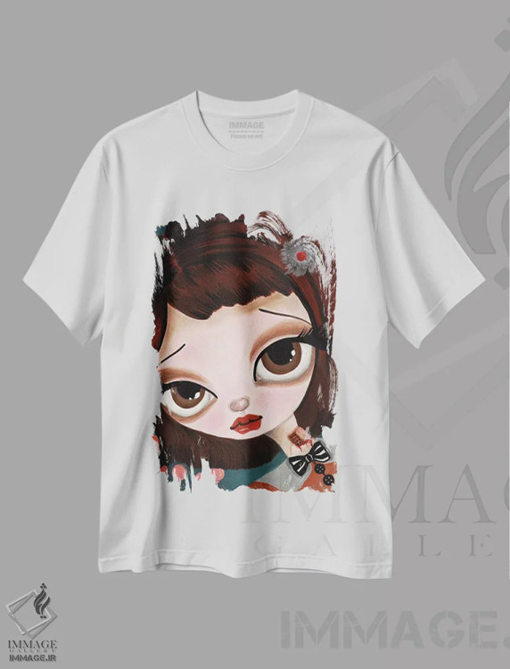 تیشرت سفید طرح دار بتی، هنر فاخر معاصر اثر داتی گلیسون | immage.ir
