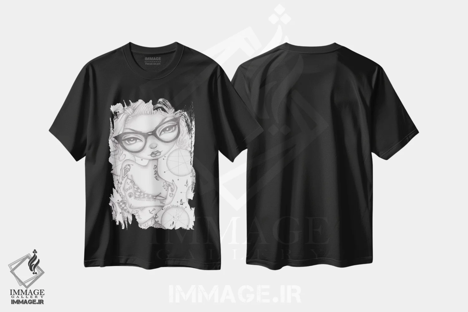 تیشرت مشکی طرح دار بتی، هنر فاخر معاصر اثر داتی گلیسون | immage.ir