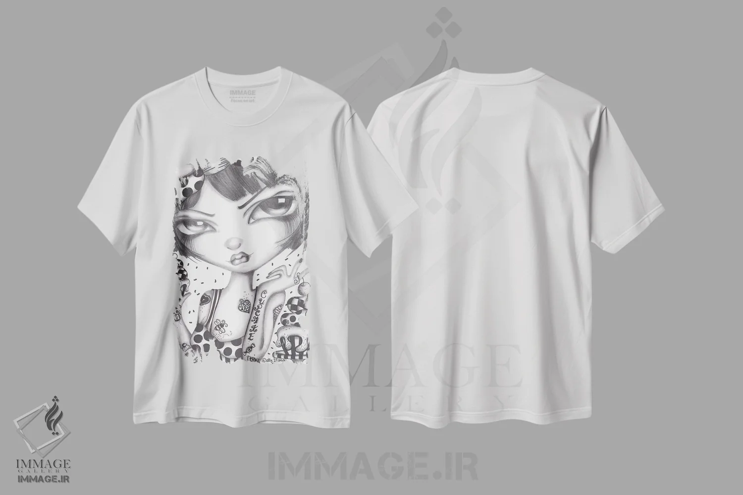 تیشرت سفید طرح دار کلر کیک فنجانی، هنر فاخر معاصر اثر داتی گلیسون | فروشگاه ایماژ