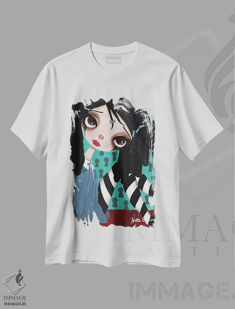 تیشرت سفید طرح دار فر، هنر فاخر معاصر اثر داتی گلیسون | immage.ir