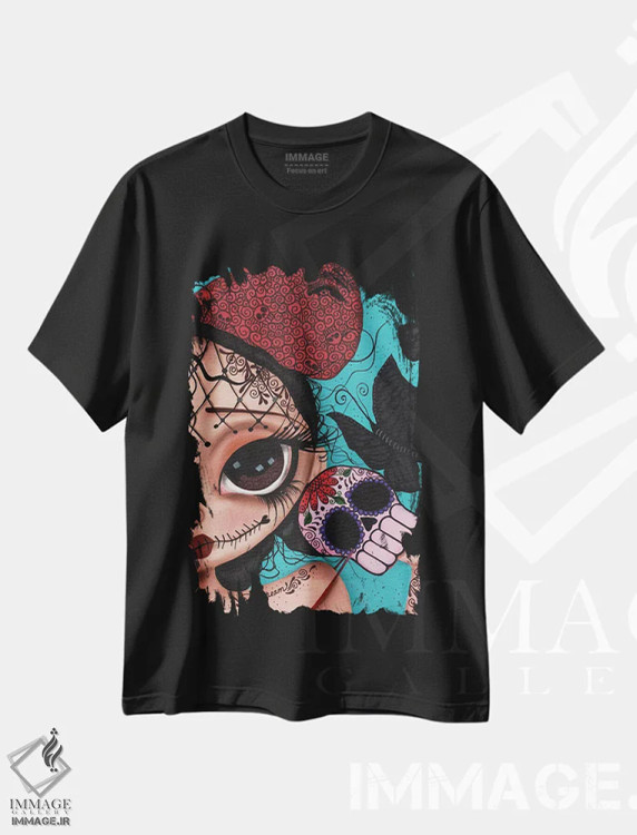 تیشرت مشکی طرح دار جرئت رویاپردازی، هنر فاخر معاصر اثر داتی گلیسون | immage.ir