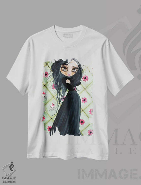 تیشرت سفید طرح دار روز مردگان شماره ۳، هنر فاخر معاصر اثر داتی گلیسون | immage.ir