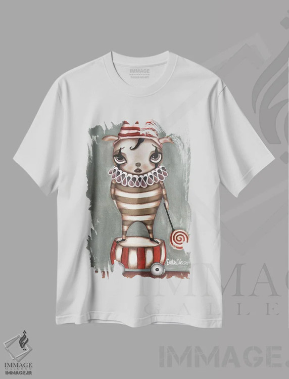 تیشرت سفید طرح دار فرانسیوا، هنر فاخر معاصر اثر داتی گلیسون | فروشگاه ایماژ