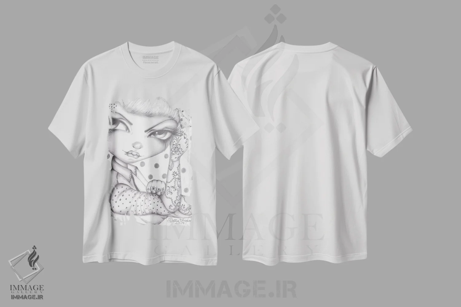 تیشرت سفید طرح دار قدرت دخترانه، هنر فاخر معاصر اثر داتی گلیسون | immage.ir