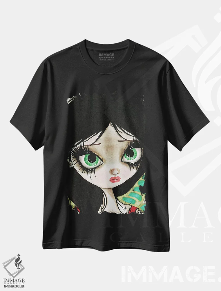 تیشرت مشکی طرح دار پری گوتیک III، هنر فاخر معاصر اثر داتی گلیسون | فروشگاه ایماژ