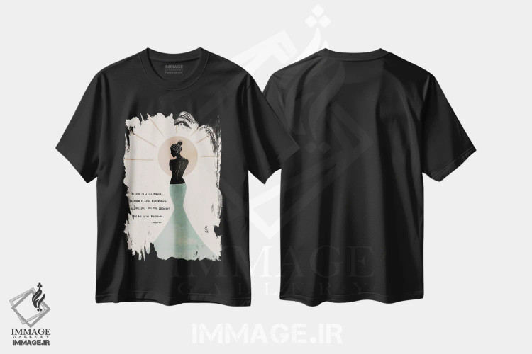 تیشرت مشکی طرح دار خورشید هنوز می سوزد، تزئینی اثر دانیکا گیم | immage.ir