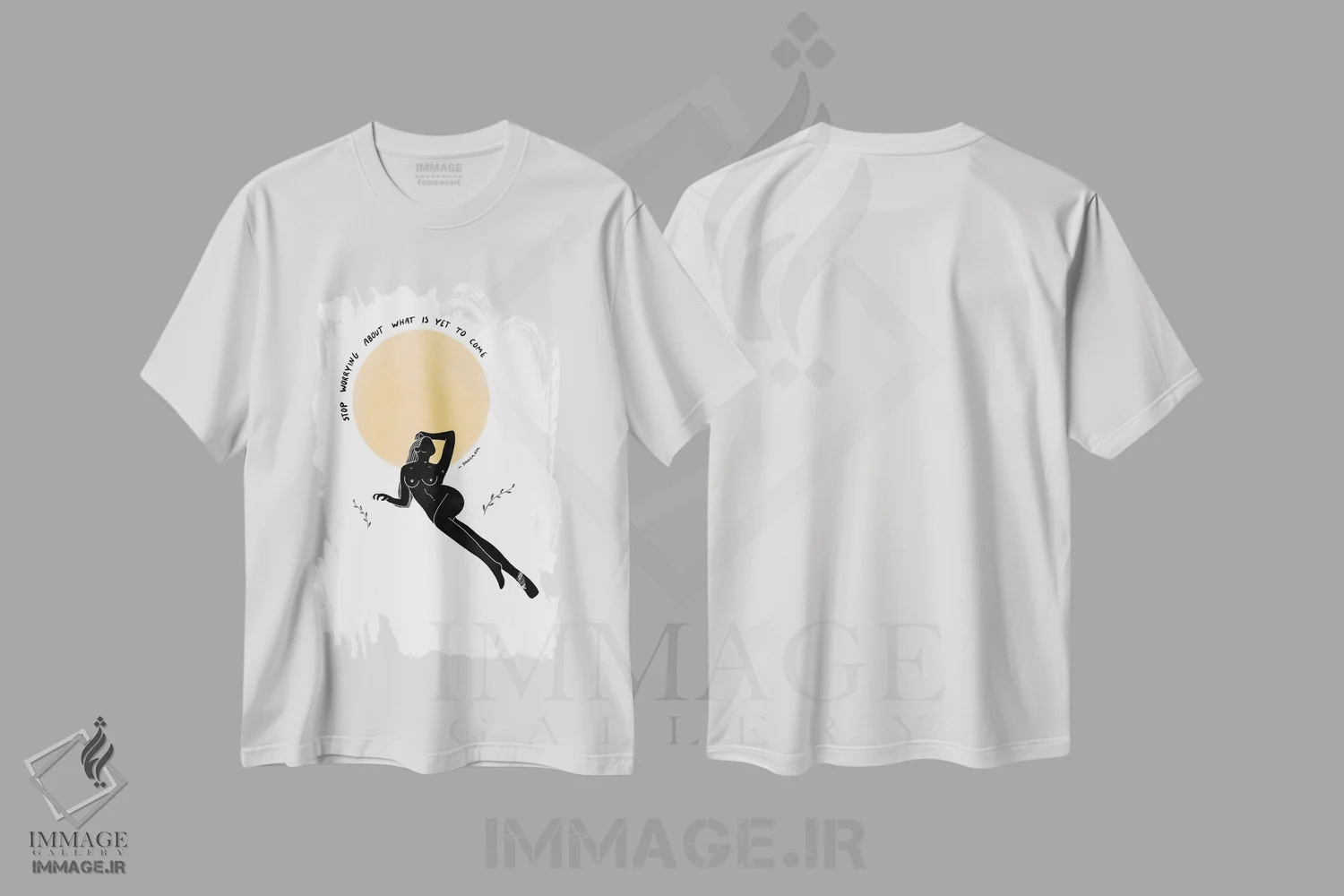 تیشرت سفید طرح دار نگران نباش، تزئینی اثر دانیکا گیم | فروشگاه ایماژ