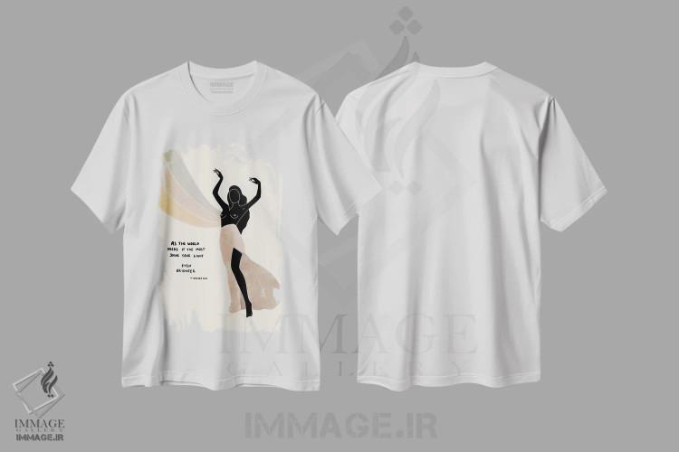 تیشرت سفید طرح دار نور خودت را بتابان، تزئینی اثر دانیکا گیم | immage.ir