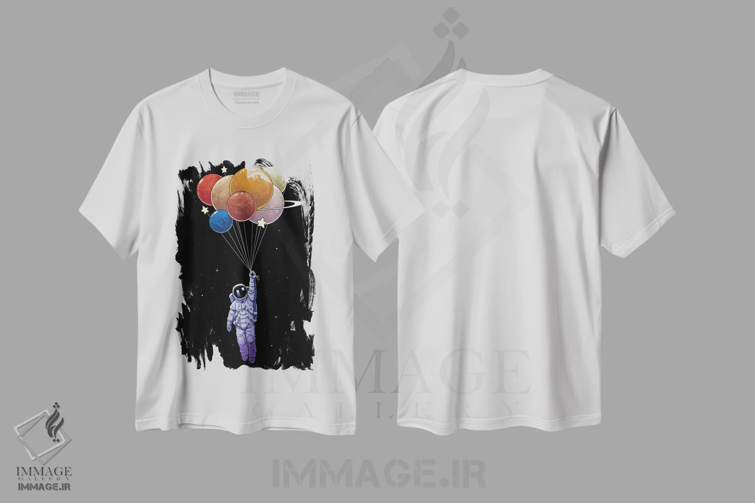 تیشرت سفید طرح دار اکتشاف، هنر دیجیتال اثر دیجیتال کاربین | immage.ir