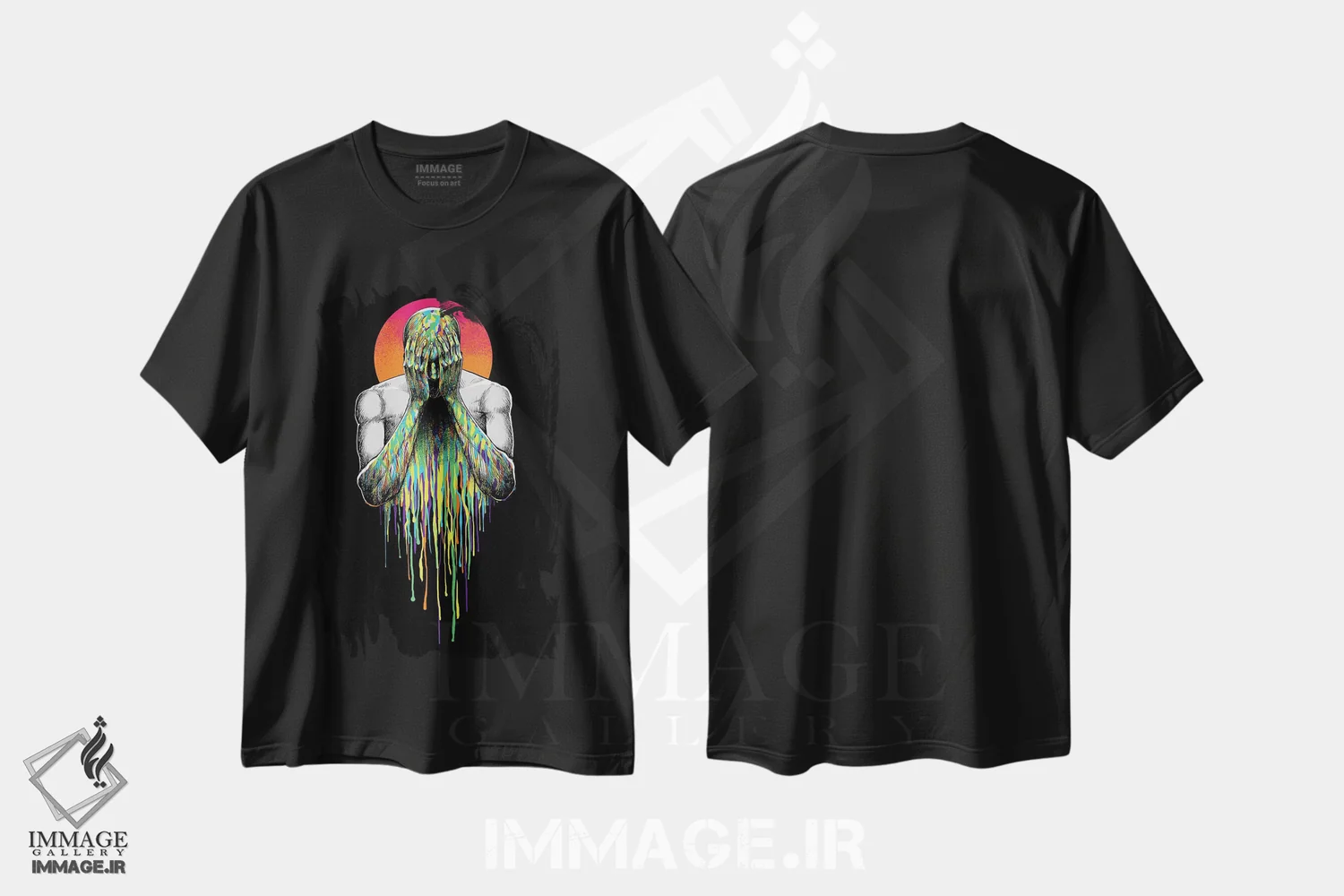 تیشرت مشکی طرح دار مخفی شو، هنر دیجیتال اثر دیجیتال کاربین | immage.ir