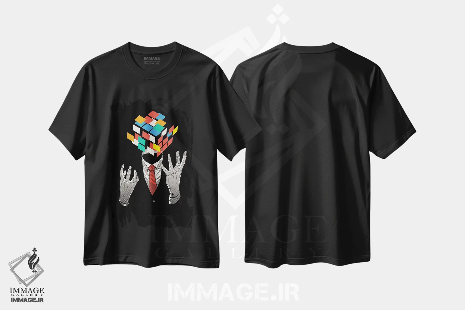 تیشرت مشکی طرح دار بازی ذهنی، هنر دیجیتال اثر دیجیتال کاربین | immage.ir