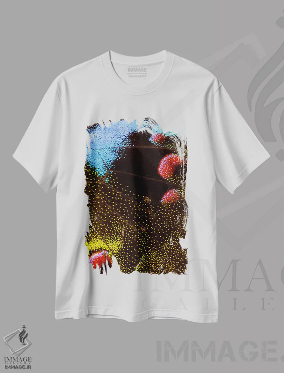 تیشرت سفید طرح دار عکاسی ماکرو از بال پروانه III، عکاسی ماکرو اثر دارل گالین | immage.ir