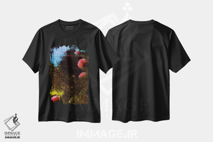 تیشرت مشکی طرح دار عکاسی ماکرو از بال پروانه III، عکاسی ماکرو اثر دارل گالین | فروشگاه ایماژ