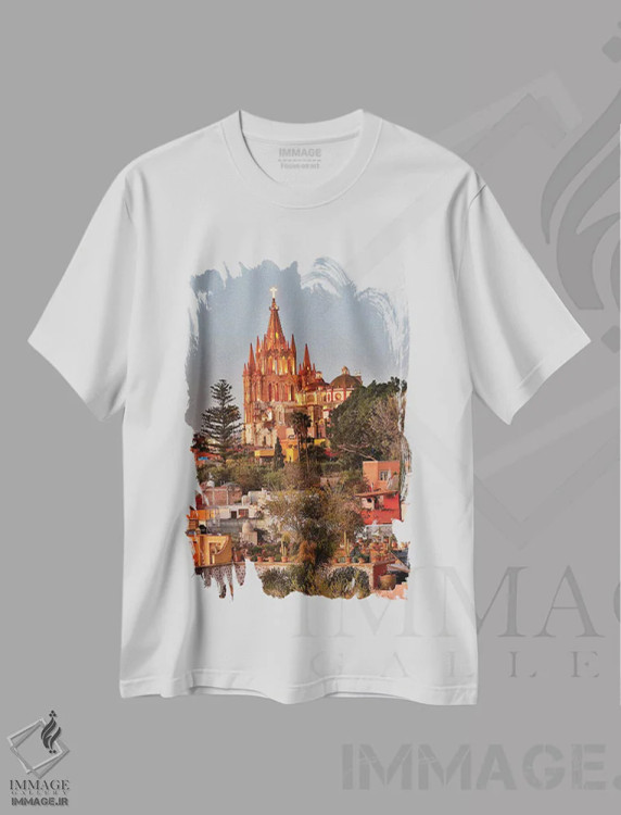 تیشرت سفید طرح دار آثار دارل گالین - immage.ir