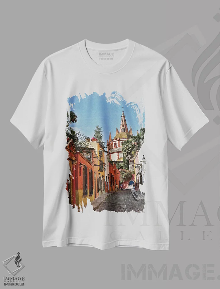 تیشرت سفید طرح دار آثار دارل گالین - فروشگاه ایماژ