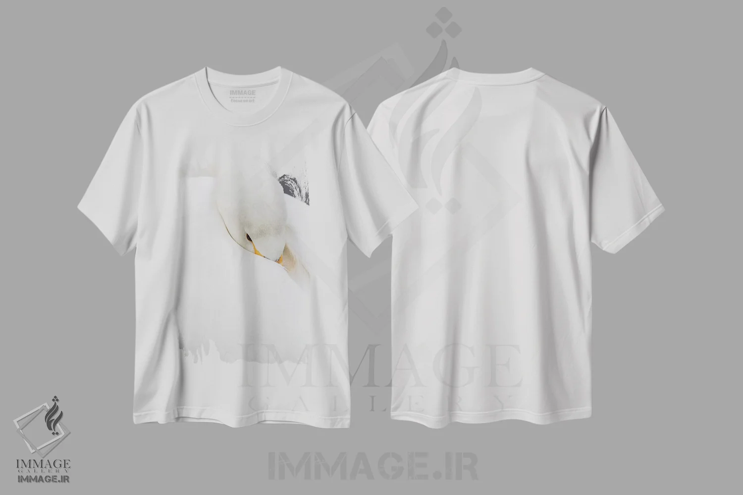 تیشرت سفید طرح دار آثار دارل گالین - immage.ir