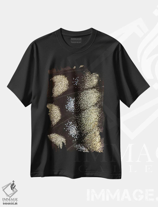 تیشرت مشکی طرح دار عکاسی ماکرو از بال پروانه شماره یازده، عکاسی ماکرو اثر دارل گالین | فروشگاه ایماژ