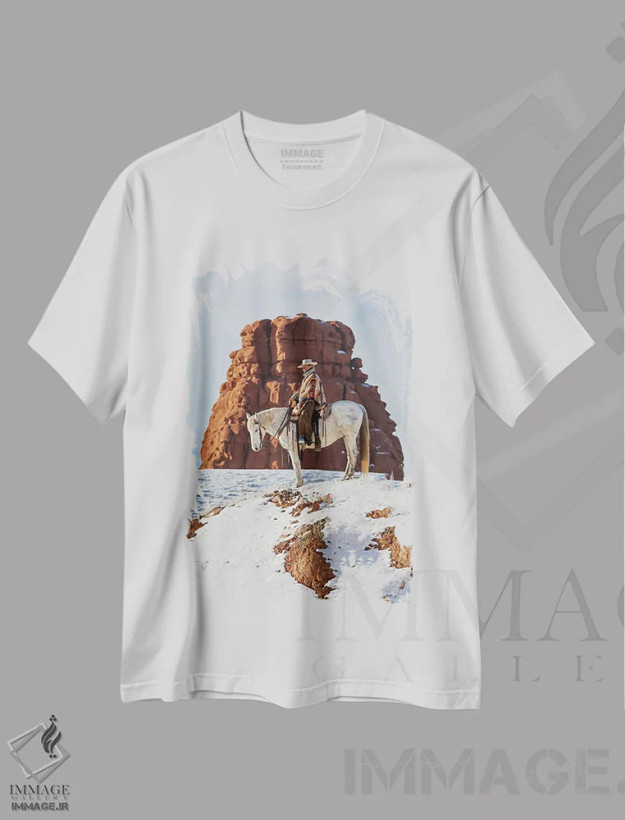 تیشرت سفید طرح دار آثار دارل گالین - immage.ir