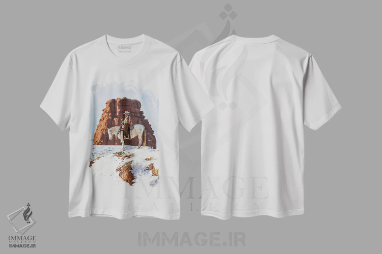 تیشرت سفید طرح دار آثار دارل گالین - immage.ir