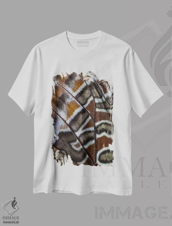 تیشرت سفید طرح دار عکاسی ماکرو از بال پروانه شماره سی وسه، عکاسی ماکرو اثر دارل گالین | فروشگاه ایماژ