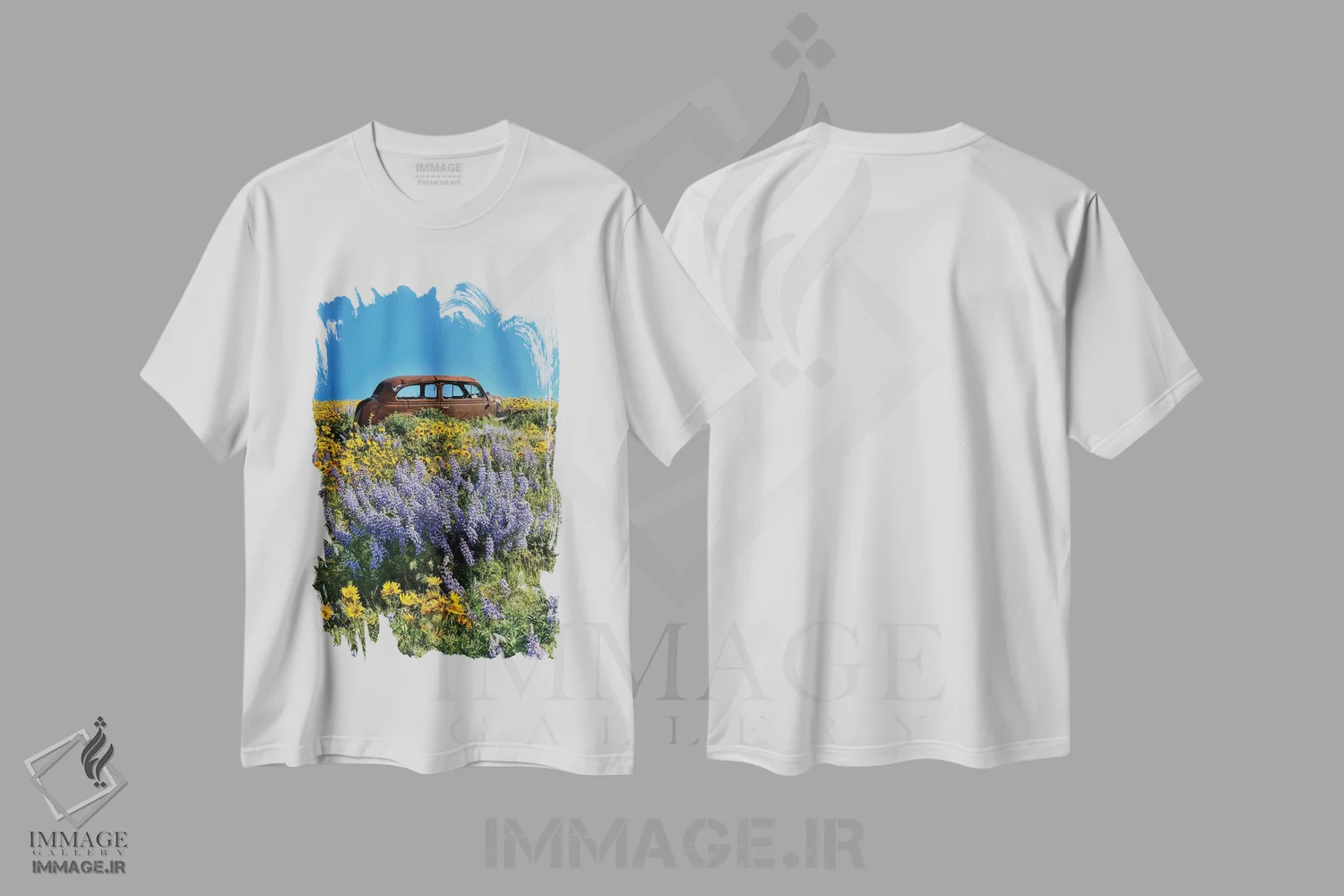 تیشرت سفید طرح دار آثار دارل گالین - immage.ir