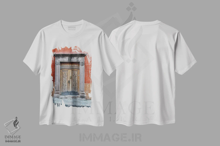 تیشرت سفید طرح دار آثار دارل گالین - immage.ir