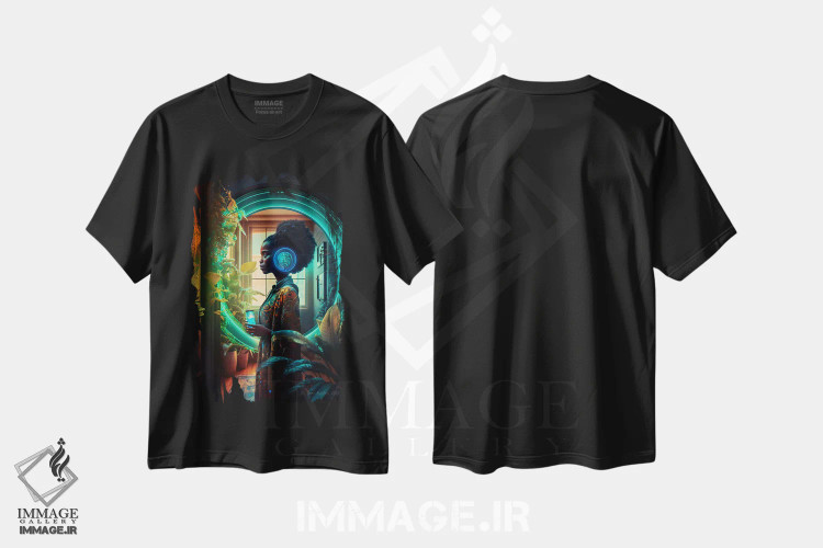 تیشرت مشکی طرح دار آثار دیجیتال وایلد آرت - فروشگاه ایماژ