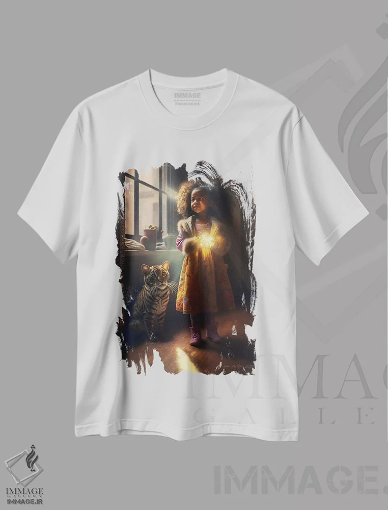 تیشرت سفید طرح دار آثار دیجیتال وایلد آرت - فروشگاه ایماژ