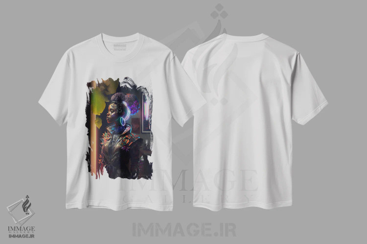 تیشرت سفید طرح دار آثار دیجیتال وایلد آرت - فروشگاه ایماژ