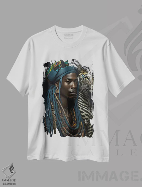 تیشرت سفید طرح دار آثار دیجیتال وایلد آرت - فروشگاه ایماژ