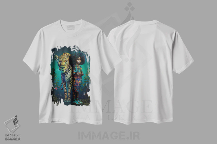 تیشرت سفید طرح دار آثار دیجیتال وایلد آرت - immage.ir