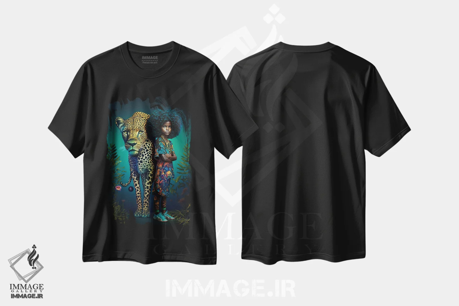 تیشرت مشکی طرح دار آثار دیجیتال وایلد آرت - فروشگاه ایماژ