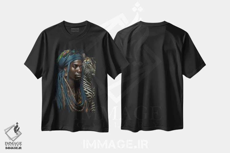 تیشرت مشکی طرح دار آثار دیجیتال وایلد آرت - immage.ir