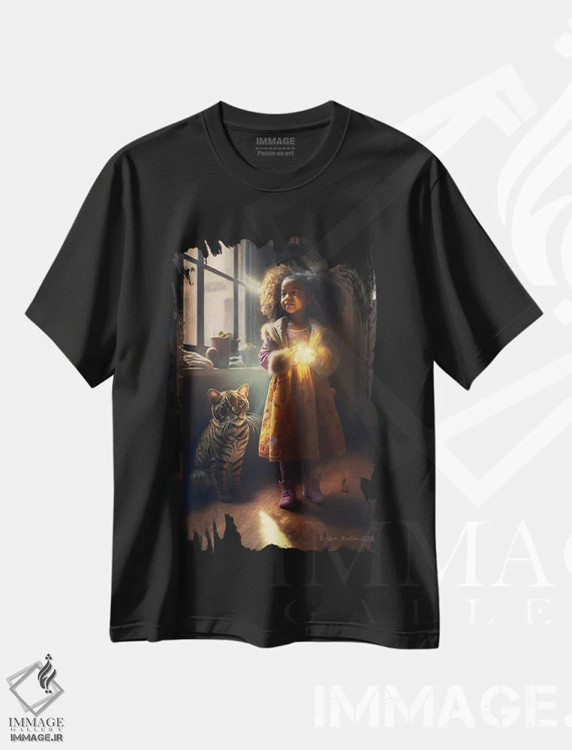 تیشرت مشکی طرح دار آثار دیجیتال وایلد آرت - فروشگاه ایماژ