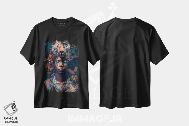 تیشرت مشکی طرح دار آثار دیجیتال وایلد آرت - immage.ir