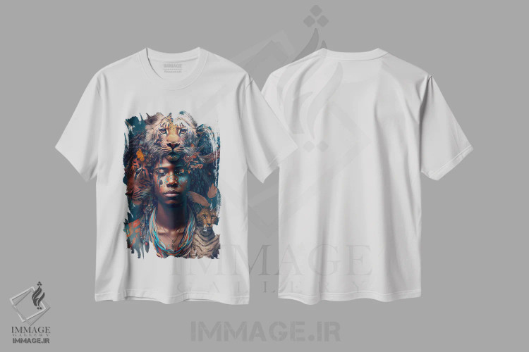 تیشرت سفید طرح دار آثار دیجیتال وایلد آرت - فروشگاه ایماژ