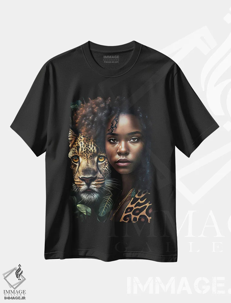 تیشرت مشکی طرح دار آثار دیجیتال وایلد آرت - فروشگاه ایماژ